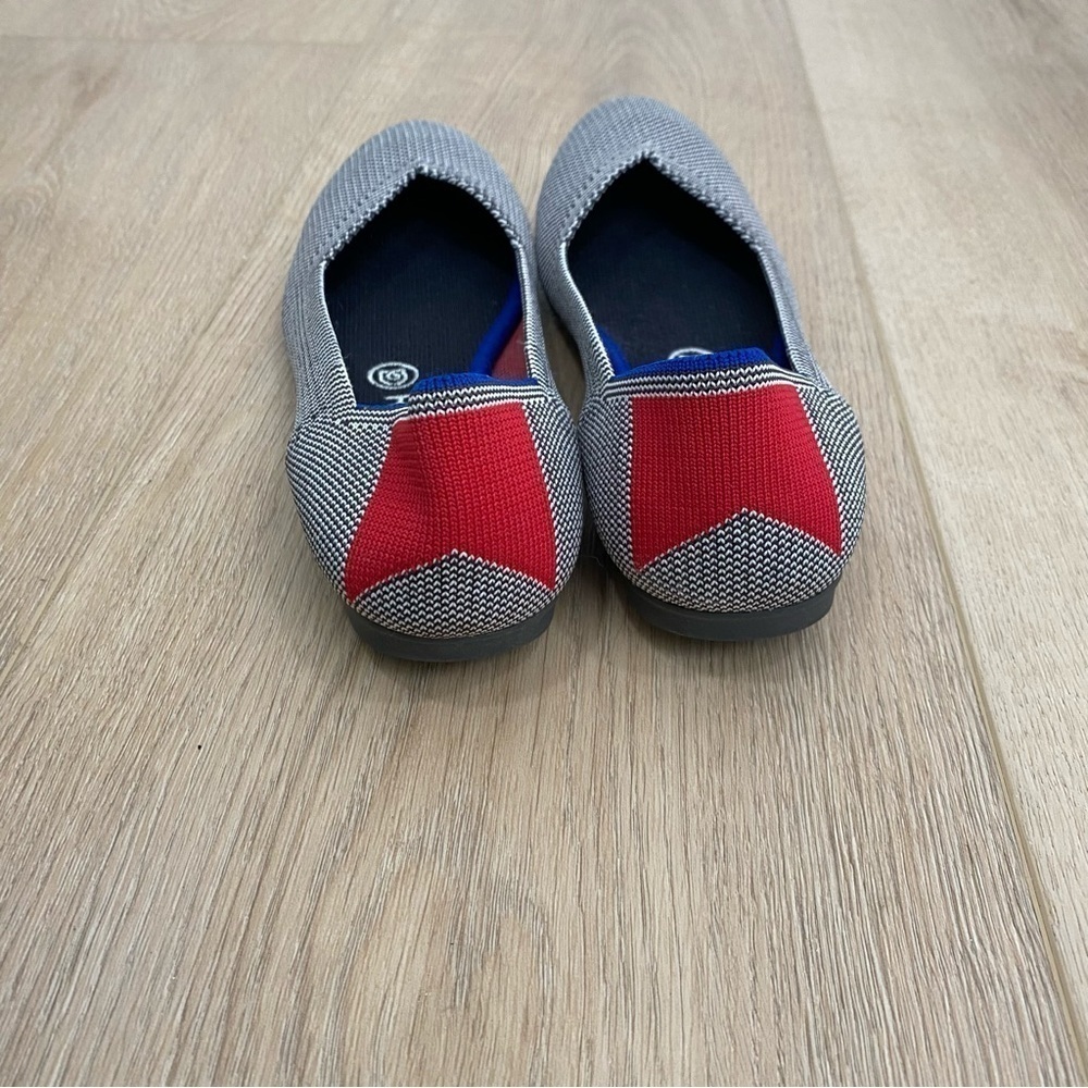 rothy’s Retired Rare Shale Cherry ribbon striped ballet flat - Picture 4 of 6